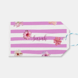 Etiqueta Para Presente Caderno floral personalizado com aguarela de lavan