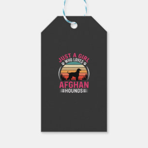 Etiqueta Para Presente Cães Afegãos Retro Pôr do Sol Amante de Cães