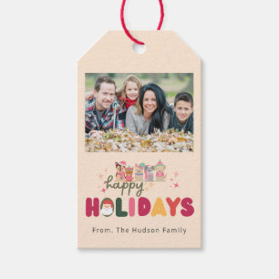 Etiqueta Para Presente Cães bonitinhos e coloridos cartões de férias mode