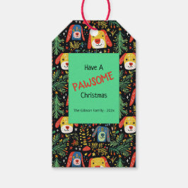 Etiqueta Para Presente Cães de Natal bonitos