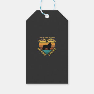 Etiqueta Para Presente Cães de Pastoreia Shetland Retro Coração Amante de