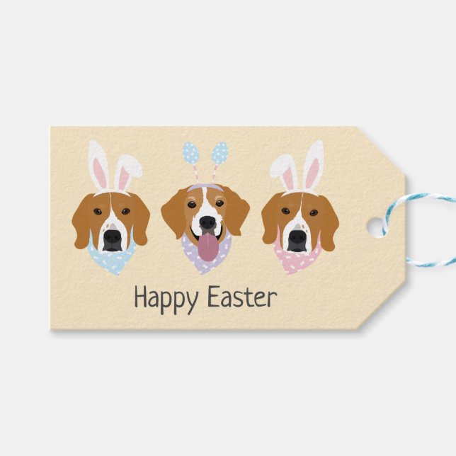 Etiqueta Para Presente Cães felzs pascoa (Frente (horizontal))