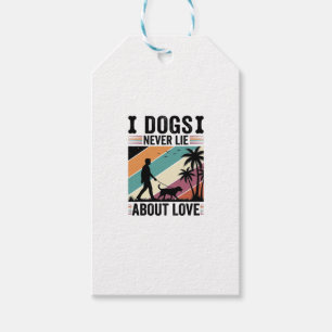 Etiqueta Para Presente Cães Nunca Mentem Sobre o Amor Vintage Caminhando