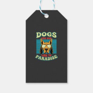 Etiqueta Para Presente Cães São Nossa Ligação com o Paraíso Vetor Retro
