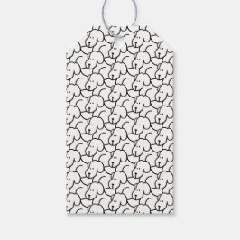 Etiqueta Para Presente Cães Sentados Cartoon Engraçado