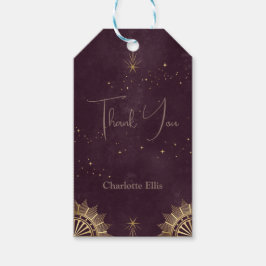 Etiqueta Para Presente Café da Manhã de Noiva Celestial Sol e Lua Burgund