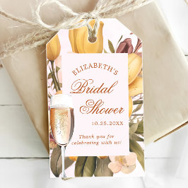 Etiqueta Para Presente Café da Manhã Floral e Brunch Espumante para Chá d