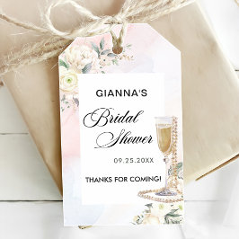 Etiqueta Para Presente Café da Manhã Floral e Brunch Espumante para Chá d