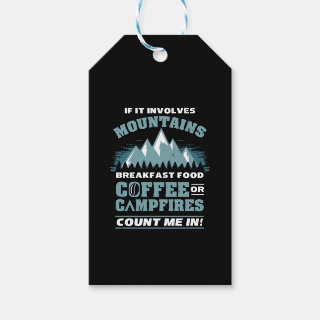 Etiqueta Para Presente Café de acampamento de caminhada (Frente)