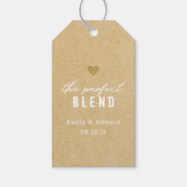 Etiqueta Para Presente Café de Casamento Modern Kraft A Mistura Perfeita