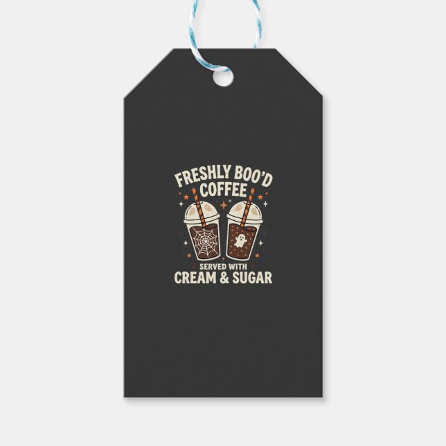 Etiqueta Para Presente Café de Halloween Frescamente Sangrado (Frente)