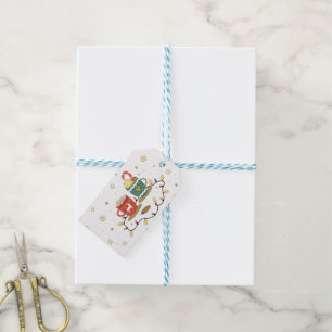 Etiqueta Para Presente Café de Natal Dourado