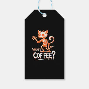 Etiqueta Para Presente Café Gato Engraçado Onde Está Meu Café Hillarious 