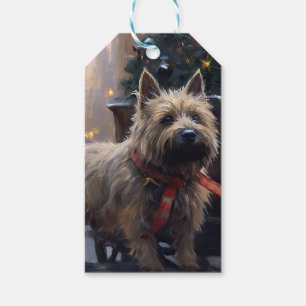 Etiqueta Para Presente Cairn Terrier Christmas Fesason Season