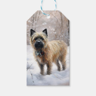 Etiqueta Para Presente Cairn Terrier Deixe-o nevar no Natal