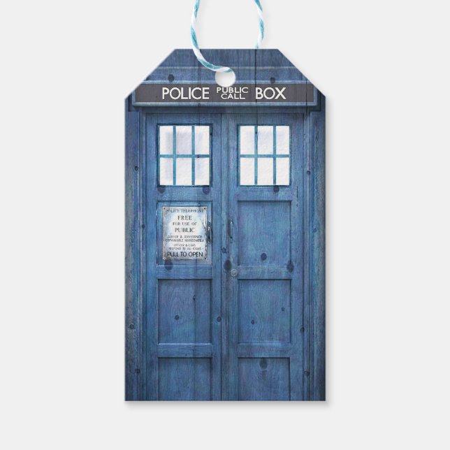 Etiqueta Para Presente Caixa de Chamada Pública da Polícia Engraçado (Frente)