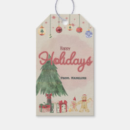 Etiqueta Para Presente Caixa de Favorecimento da árvore de feriado de aqu