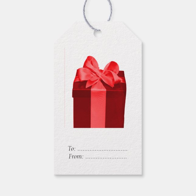Etiqueta Para Presente Caixa de presente com arco do cetim (Verso)