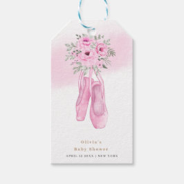 Etiqueta Para Presente Calçado Floral Ballerina cor-de-rosa, Chá de frald