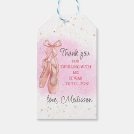 Etiqueta Para Presente Calçados cor-de-rosa Ballerina Festa de aniversári