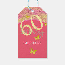 Etiqueta Para Presente Caligrafia Dourada à borboleta Elegante