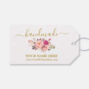 Etiqueta Para Presente Caligrafia Frio Cor de Água Feita à Mancha Dourada