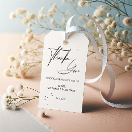 Etiqueta Para Presente Caligrafia Negra Elegante Obrigado Marca Favorável