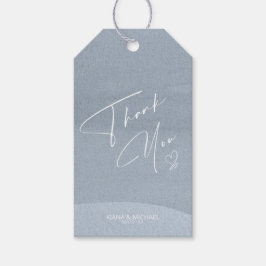 Etiqueta Para Presente Caligrafia Obrigado Heart Dusty Blue ID771