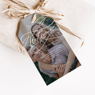 Etiqueta Para Presente Caligrafia Romântica Casamento de Fotografias Escu