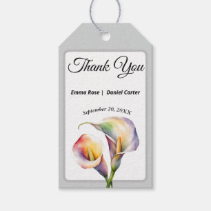 Etiqueta Para Presente Calla Aquarela Elegante Lírios Românticos