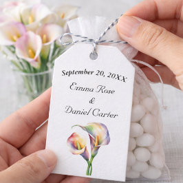 Etiqueta Para Presente Calla Aquarela Elegante Lírios Românticos