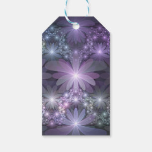 Etiqueta Para Presente Cama de Flores Arte de Fractal Abstrato Brilhante 