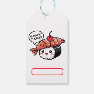 Etiqueta Para Presente camarão o melhor sushi kawaii