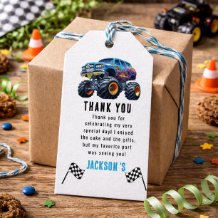 Etiqueta Para Presente Caminhão Monstro Vroom Zoom Boom Festa de 1º Ani