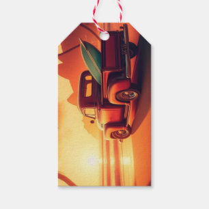 Etiqueta Para Presente caminhão vintage tropical/havaiano de surf