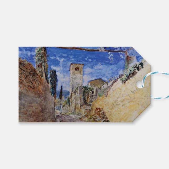 Etiqueta Para Presente Caminho de Vinha Italiano em Lucca (Frente (horizontal))