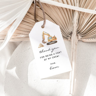 Etiqueta Para Presente Caminhões De Construção Marcas De Favor De Anivers