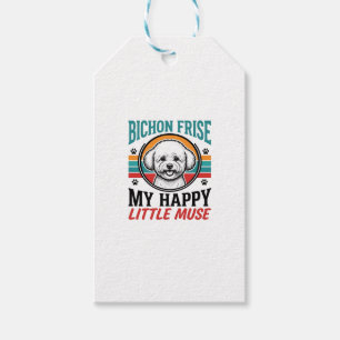 Etiqueta Para Presente Camisa Bichon Frise Espírito Vintage Arte de Cacho