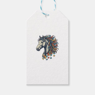 Etiqueta Para Presente Camisa Colorida Peça de Cavalo Vintage Engraving T