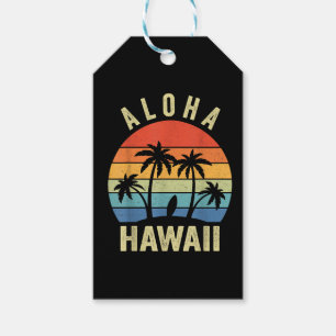 Etiqueta Para Presente Camisa da Ilha Havaiana Aloha Hawaii Palma Praia S