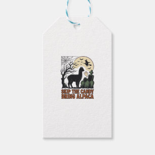 Etiqueta Para Presente Camisa de Alpaca de Halloween Fofa Espantosa Vinta