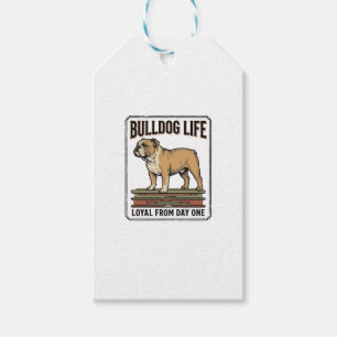 Etiqueta Para Presente Camisa de Amante de Bulldog Arte de Cachorro Grava