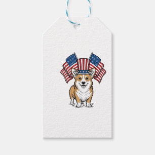 Etiqueta Para Presente Camisa de desenho de gravação vintage de Corgi Pat
