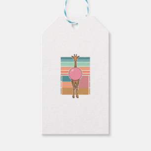 Etiqueta Para Presente Camisa de desenho de gravura de chiclete de girafa