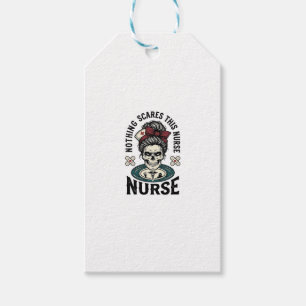 Etiqueta Para Presente Camisa de Enfermeira de Halloween Crânio Vintage G