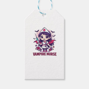Etiqueta Para Presente Camisa de Enfermeira Vampira � Trabalho Médico de 