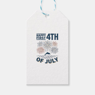 Etiqueta Para Presente Camisa de Fogo de Artifício de 4 de Julho Vintage