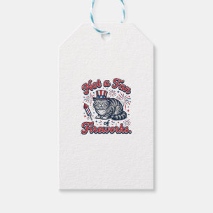 Etiqueta Para Presente Camisa de Gato Assustado Não é Fã de Fogos de Arti