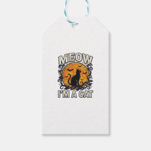 Etiqueta Para Presente Camisa de Gato do Halloween Mia Eu Sou Um Gato Vin