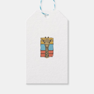Etiqueta Para Presente Camisa de Girafa Gravada Vintage com Listras Retro